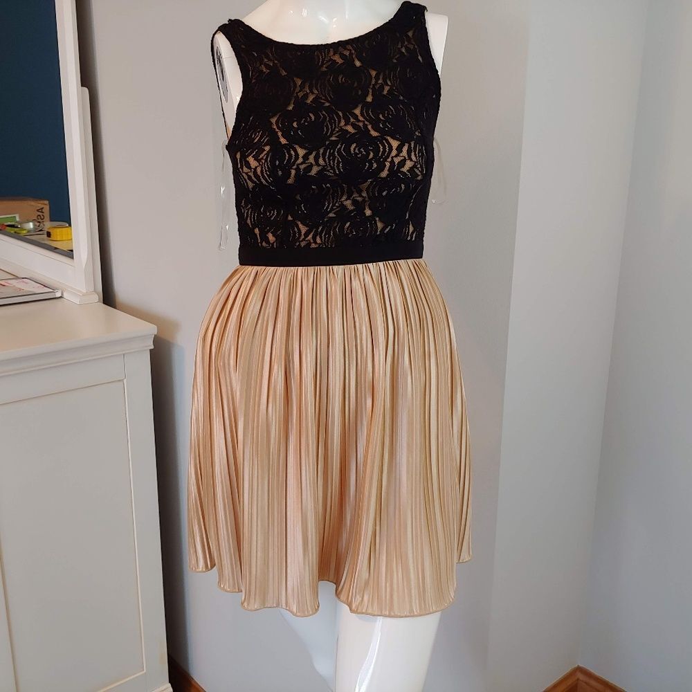 Womens S Rewind dress‎ tank black lace pleated